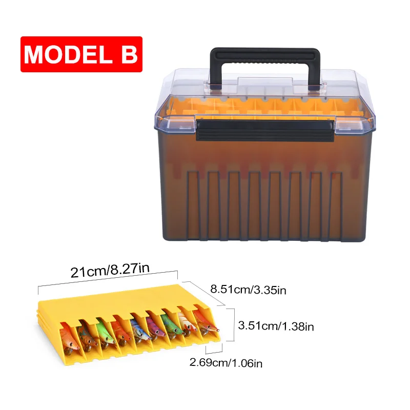 WEIHE caja de pesca portátil para señuelos ABS+PP de madera - imagen 3