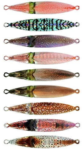 GRS-Plantilla de pesca de calamar de Metal, señuelo Jigbait Chapado en plata, señuelos de fundición a tierra, cebo de Metal, señuelos artificiales, gancho de pluma, 66mm, 21g - imagen 2