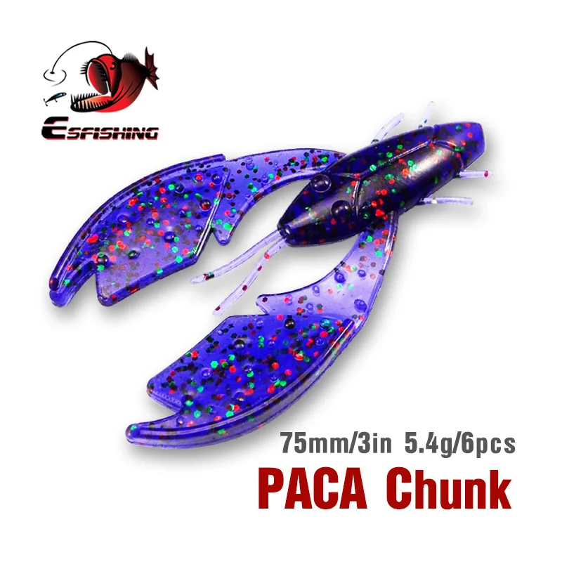 KESFISHING-Señuelos de Pesca perfumados, sales Chunk Craw, 3 ", 5,4g, para lubina, Lucio, Leurre Souple Isca, cebos artificiales suaves