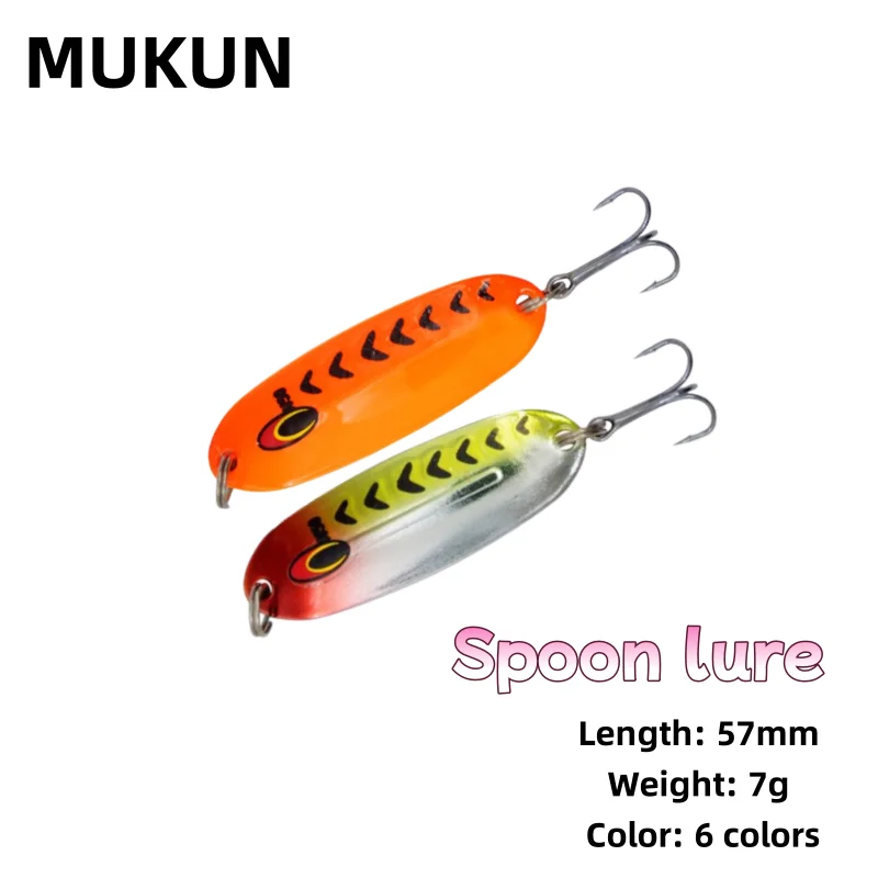Cuchara Spinner Metálica Mukun Fish – Señuelo con anzuelo triple - imagen 2