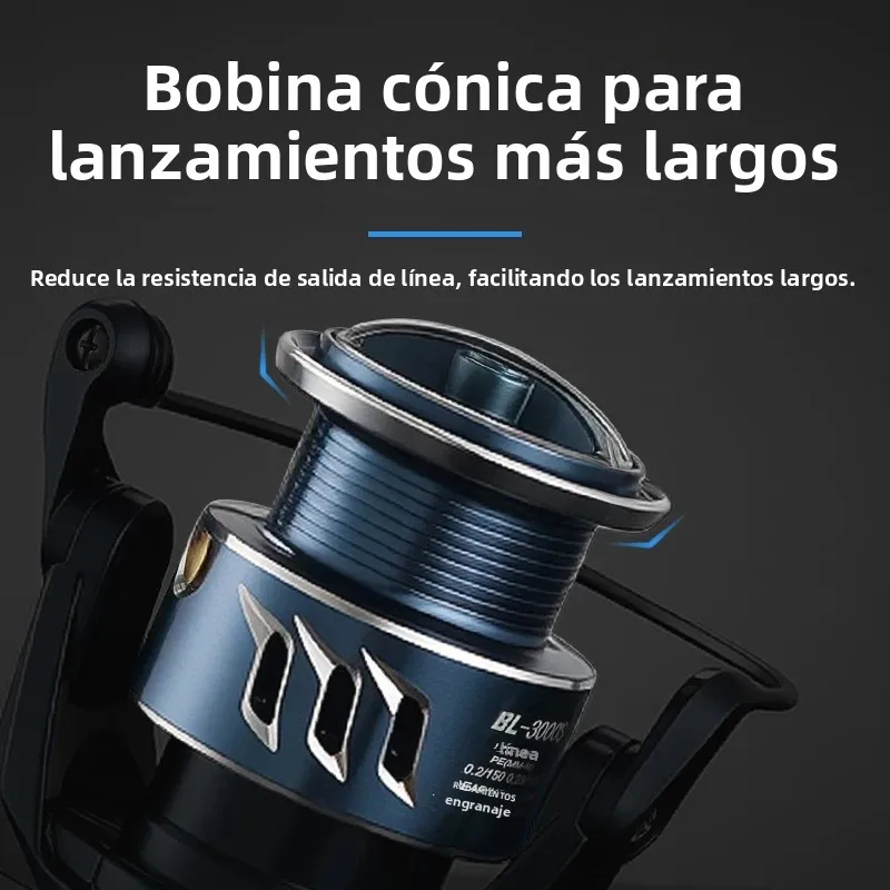 Huidiao carrete giratorio ligero 5 + 1 rodamientos blindados carrete de pesca con señuelo Zero Play mango atornillado CNC para fundición suave - imagen 4