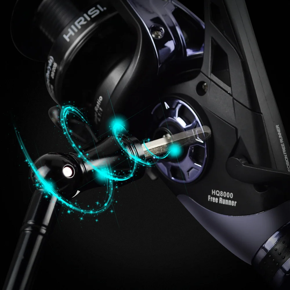 Carretes de pesca de carpa Hirisi, carrete gratis, alimentador de doble freno con carrete Extra libre, accesorios de pesca giratorios HQ8000 - imagen 3