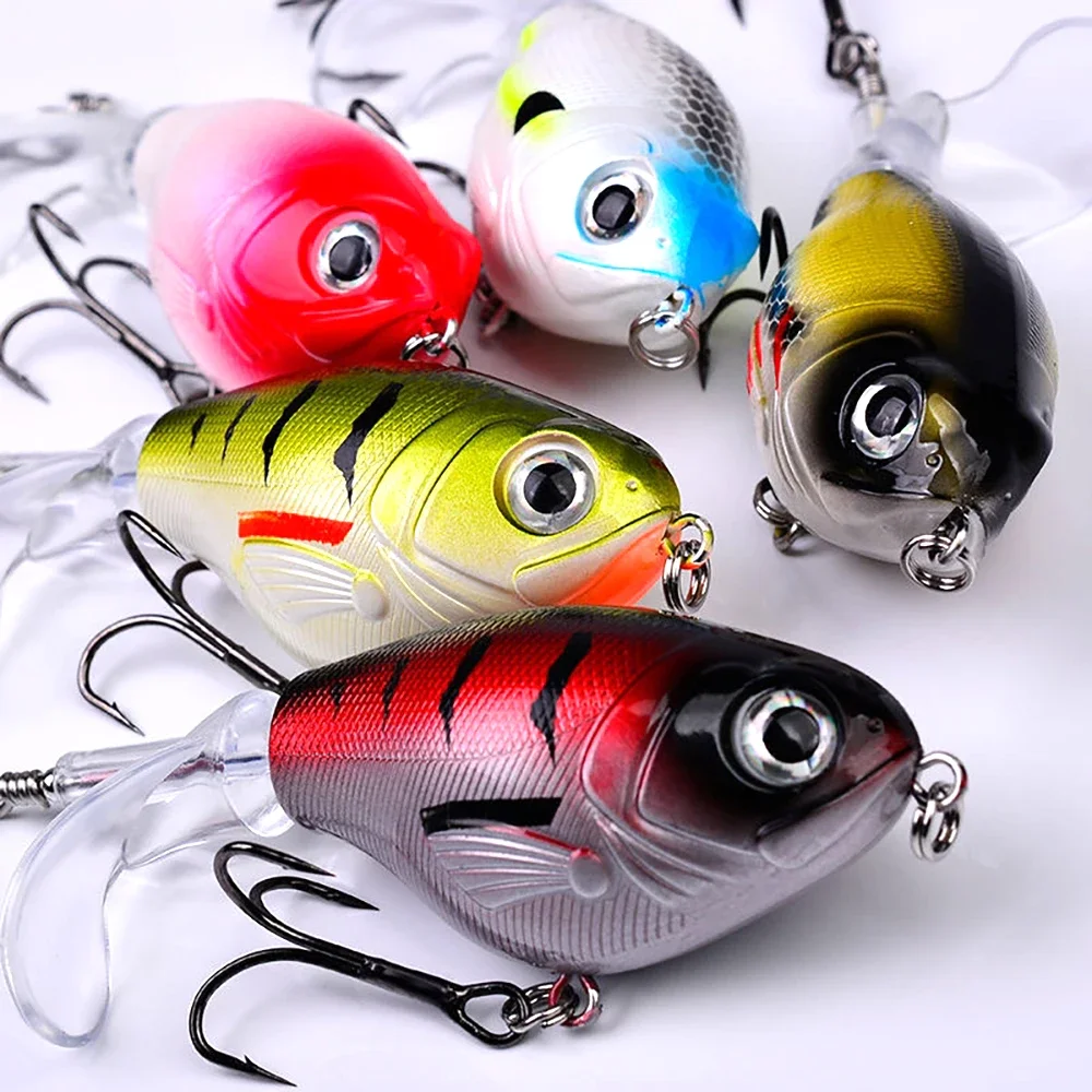 Mini señuelo de pesca Plopper, señuelo de bagre para aparejos de pesca, cola giratoria flotante, cebos artificiales, Crankbait 8cm/11,5g 9,3 cm/16g - imagen 5