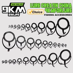 Kit de reparación de guía de caña de pescar, 9KM, 10 Uds., punta de fundición, juegos de anillos para ojos, construcción de acero inoxidable, pesca en agua dulce y salada