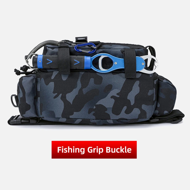 Bolsa de pecho con señuelo de pesca para hombre, mochila táctica para aparejos de pesca con soportes para caña, paquete Molle, bolsa para deportes al aire libre para acampar y senderismo - imagen 4