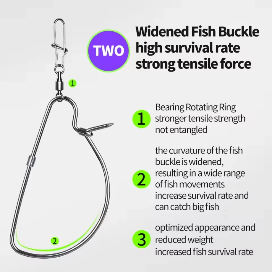 Hebilla de bloqueo de pesca estirable, carrete de mosca, 8 broches, cadena de acero inoxidable de pato con flotador, cinturón de bloqueo de señuelo vivo - imagen 4