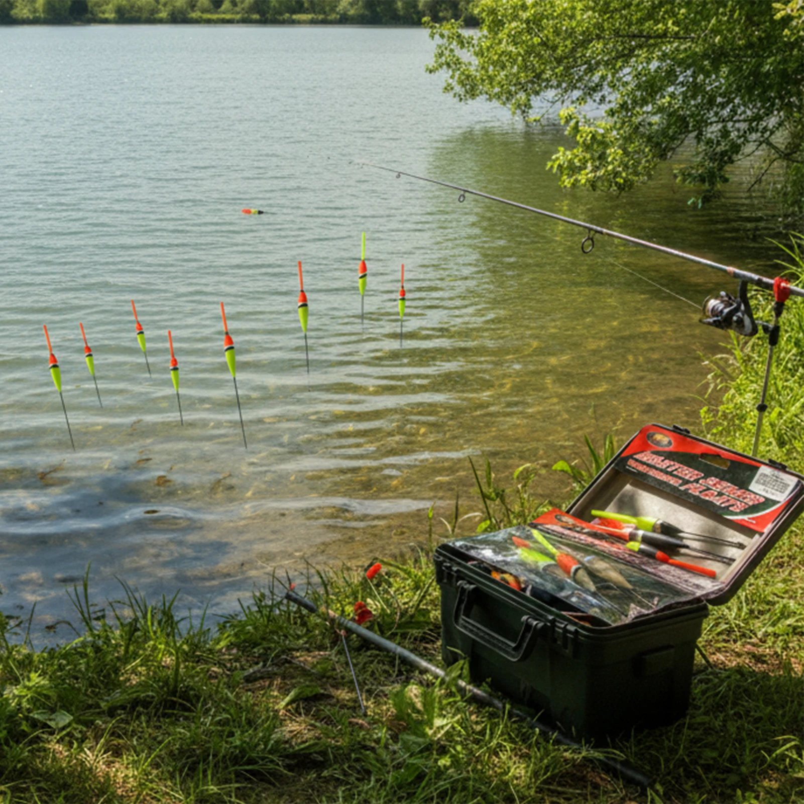 Juego de flotadores de pesca, flotador de madera de bálsamo portátil para agua dulce, agua salada, invierno, exterior, engranajes de pesca en hielo, accesorios de pesca, 10 Uds. - imagen 2