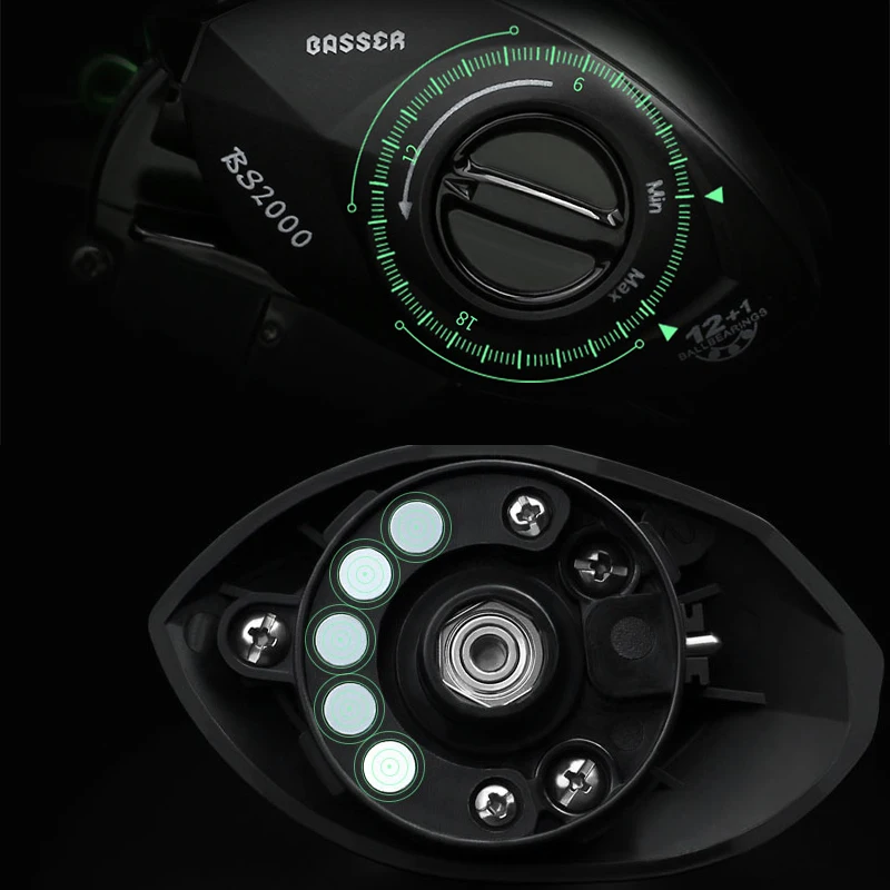 LINNHUE-carrete de Baitcasting BS2000 8,1: 1, carrete de repuesto de alta velocidad, para pesca en agua salada - imagen 5