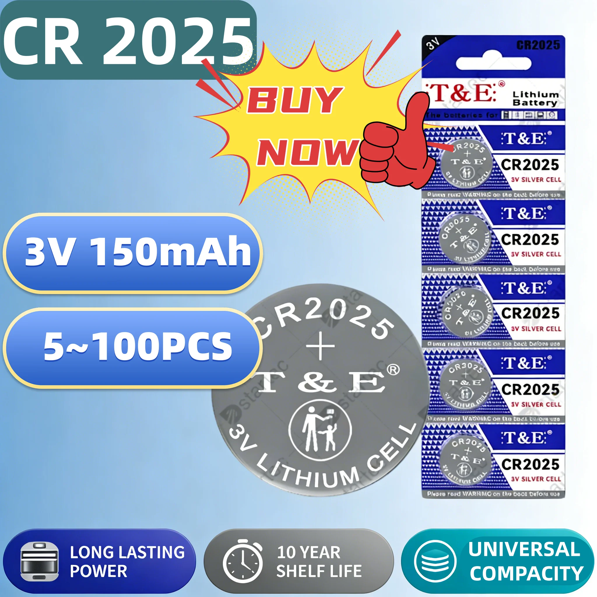 Batería litio CR2025 3V para reloj y mando