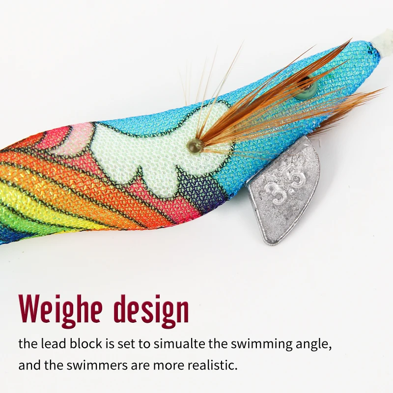 Plantillas de calamar de agua salada, señuelos de camarones de madera de Jigging lento, cebo luminoso, señuelo de pesca de sepia con anzuelo explosivo noctilucente - imagen 5