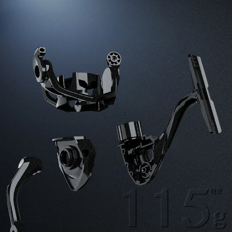 Carrete de pesca giratorio, relación de engranaje de alta velocidad, cuerpo de fibra de carbono ligero, arrastre 5 + 1 rodamiento, arrastre de 4kg, bobina de pesca de agua salada para lubina de carbono - imagen 5