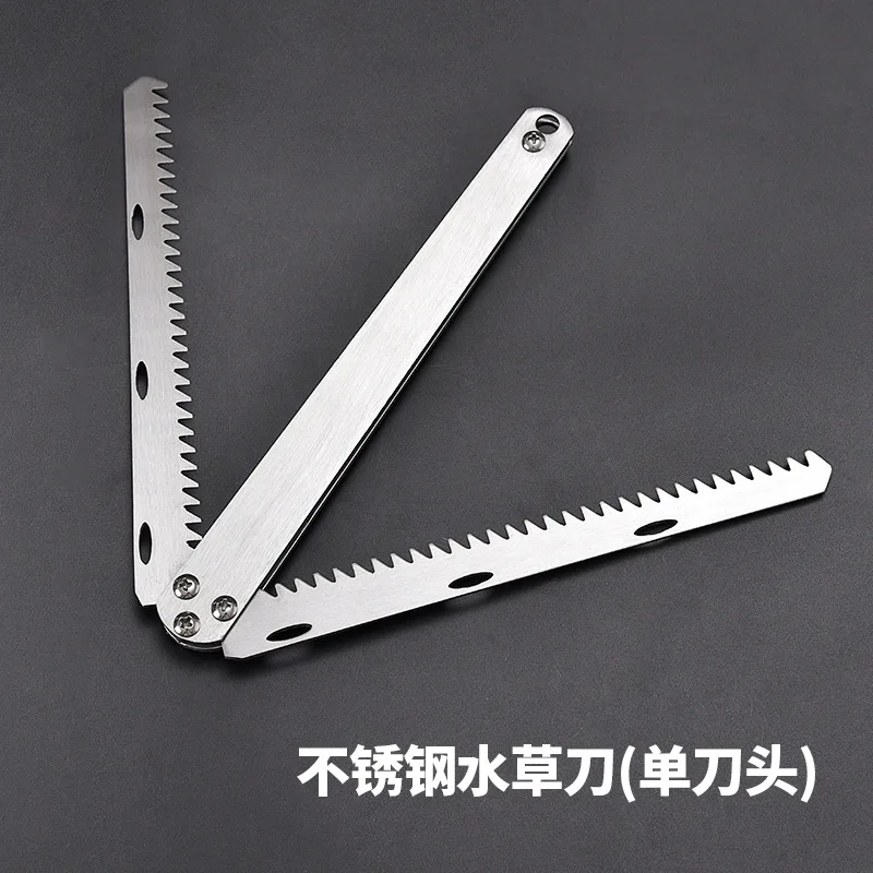 Maquinilla de afeitar plegable de acero inoxidable, cortador de plantas acuáticas para quitar plantas de acero inoxidable, corte de hierba de pesca dentada - imagen 4