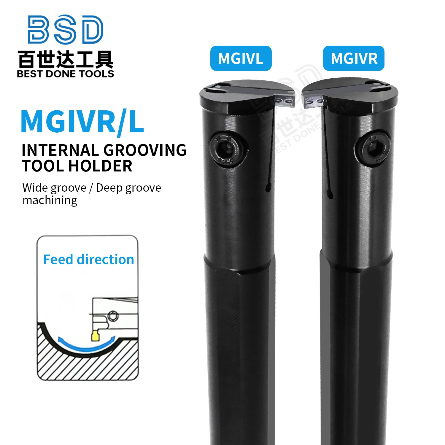 MGIVR Portaherramientas de ranurado + kit MGMN insertos torno CNC - imagen 5