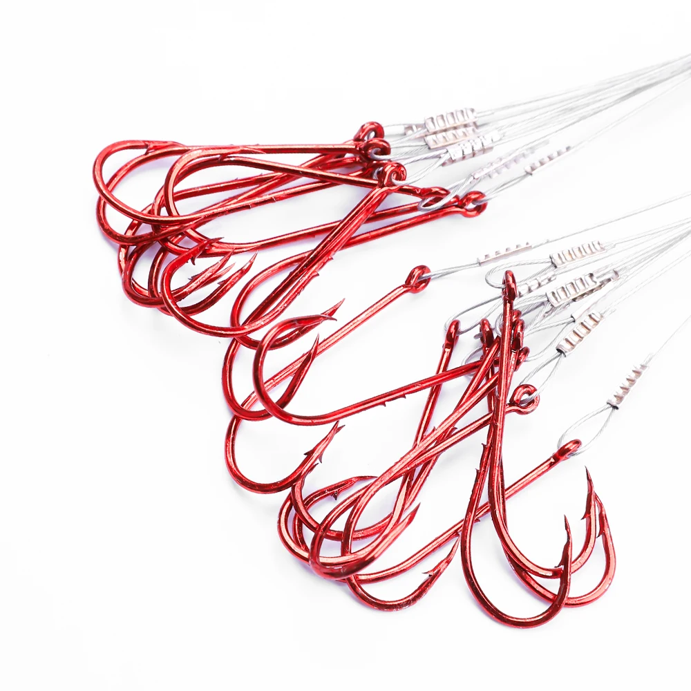 FTK 10 Uds 16CM 23CM alambre de acero antimordida hilo de pescar correas líder para pesca con anzuelo Baitholder señuelo accesorios de pesca - imagen 5