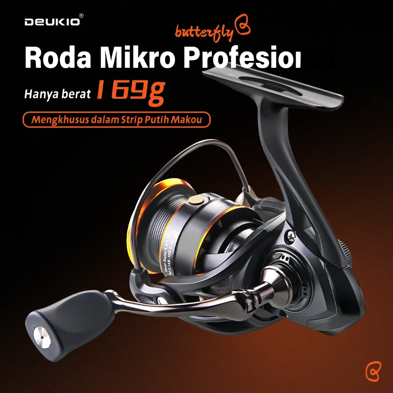 DEUKIO-Mini carrete de pesca ligero, carretes giratorios pequeños, balsa de carpa, carrete de pesca para agua salada, equipo de pesca de agua dulce, tamaño 1000 - imagen 3