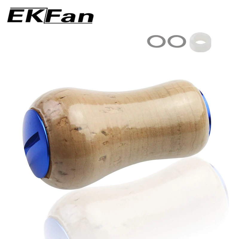 EKFan-mango de carrete de pesca de madera suave, perillas para SHI & DAI, eje de 4MM, carrete de pesca Baitcasting, bricolaje - imagen 3