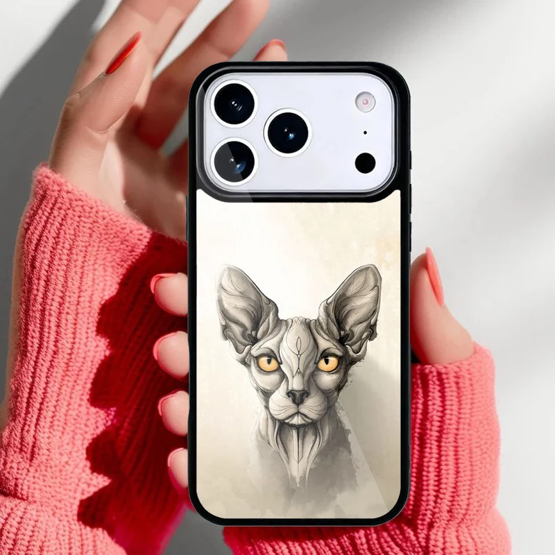 Detalle del diseño de gato esfinge