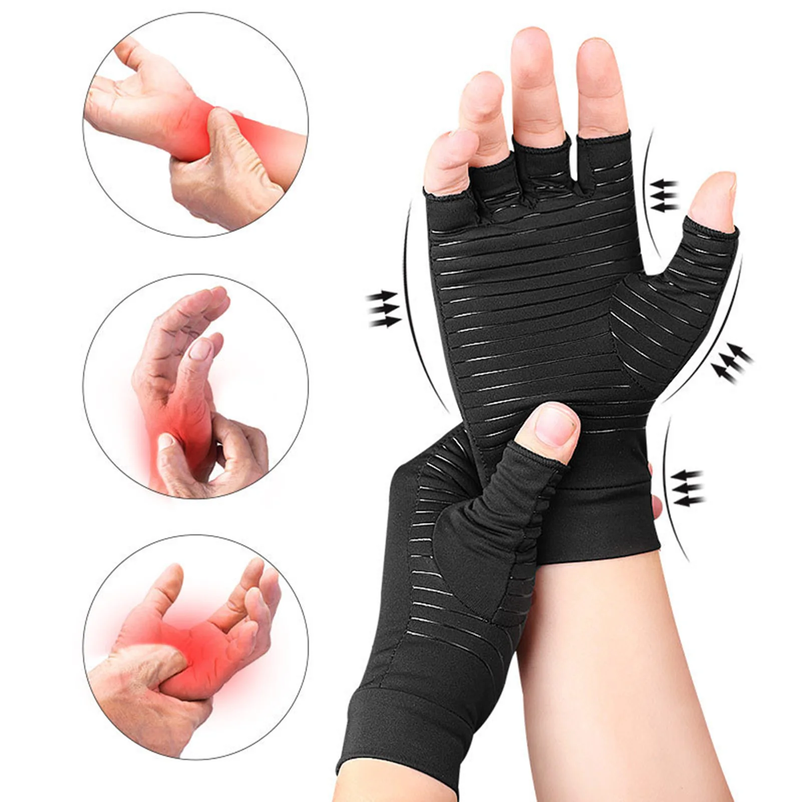 Guantes antideslizantes para muñeca transpirables de medio dedo - imagen 3