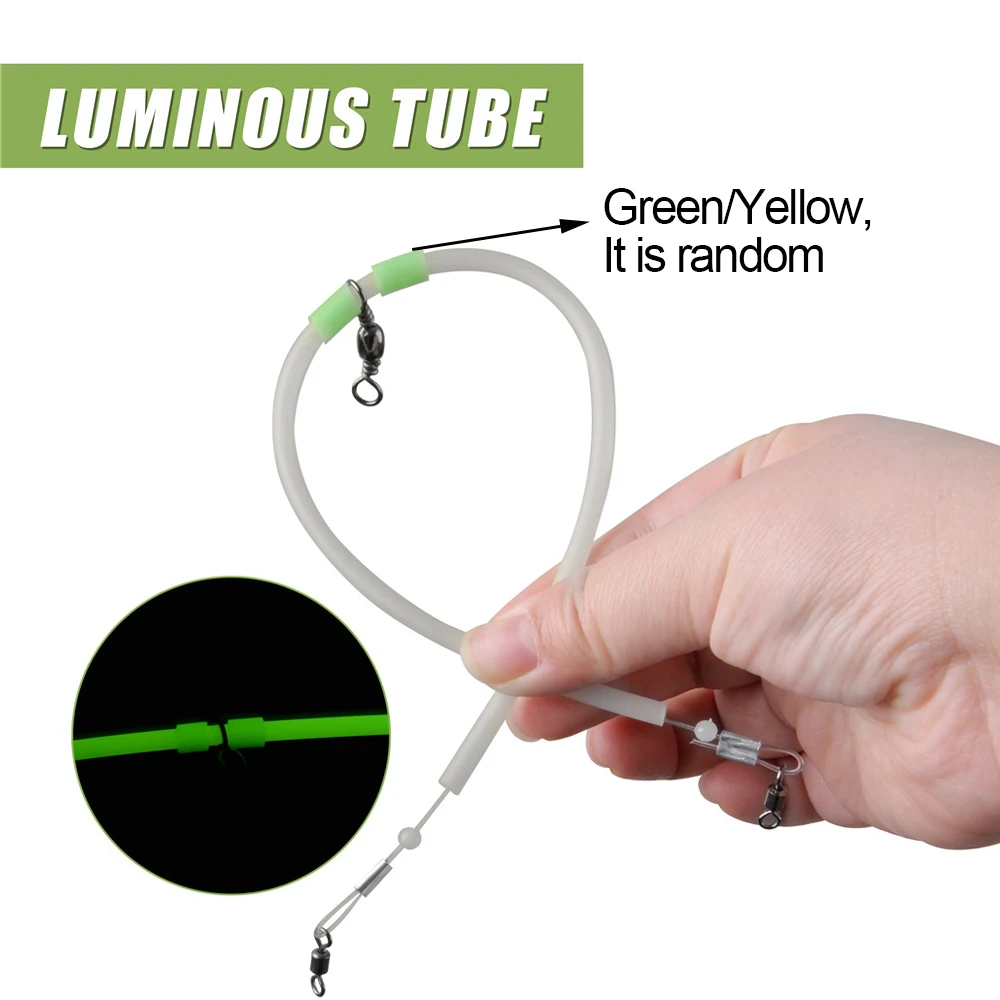 Línea de guía de pesca de 20/40 piezas, cable giratorio de 3 vías en forma de T, luminoso, aparejo de pesca para surf - imagen 3