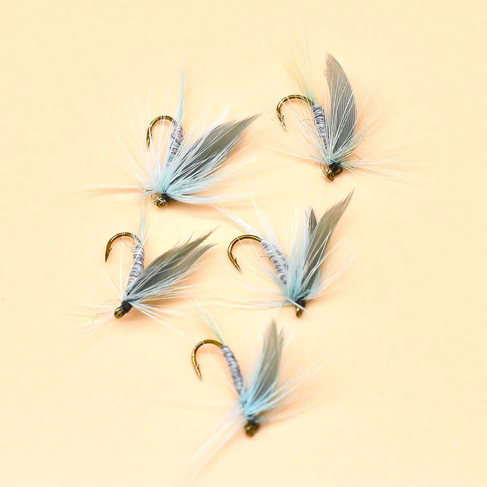 MNFT-SEÑUELOS DE pesca con mosca de trucha, cebos artificiales de Color gris, 10 piezas - imagen 5