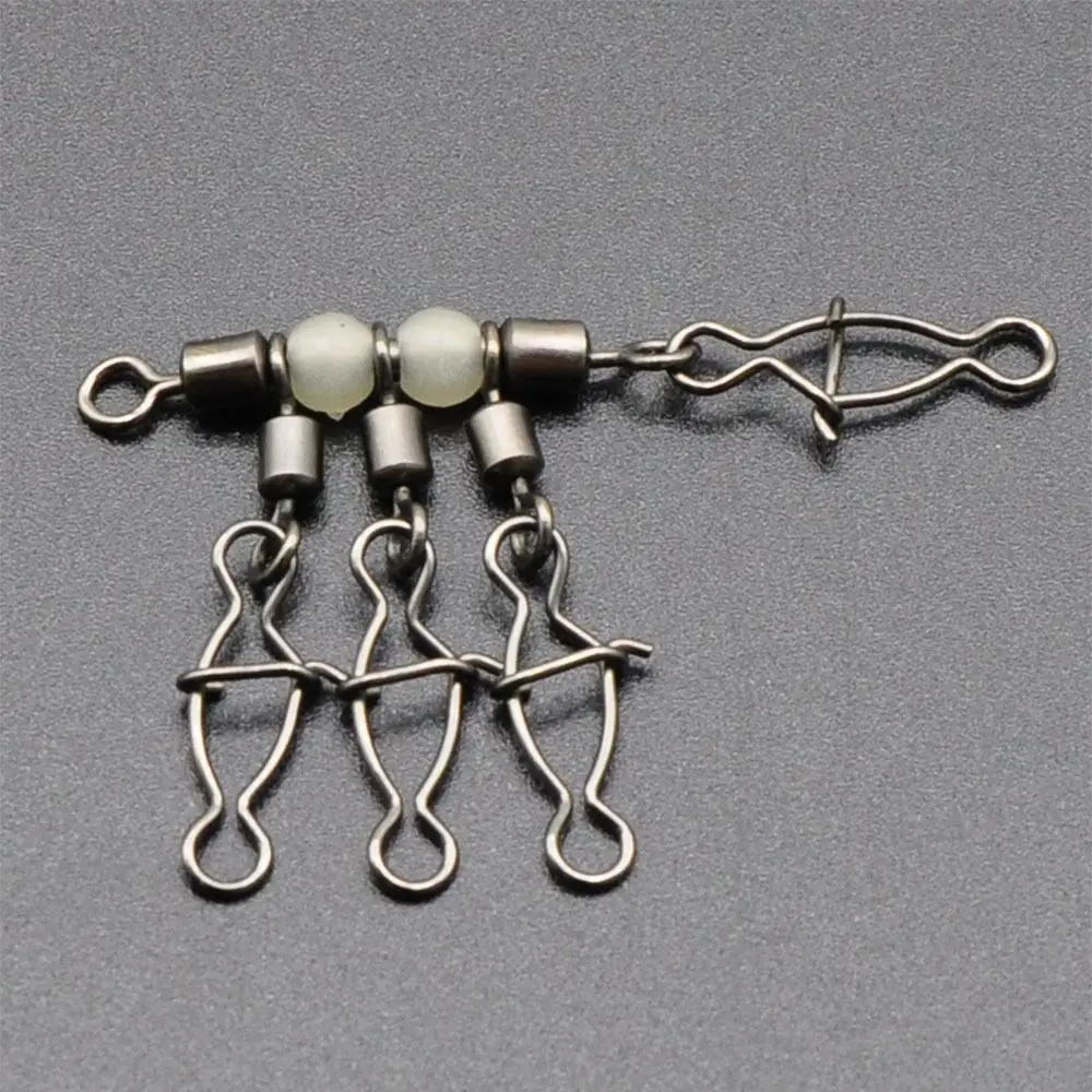 Conector de clavija de pesca luminosa, diseño luminoso, característica brillante, mecanismo giratorio, conector de cuentas brillantes, plantilla de calamar, 5 uds. - imagen 2