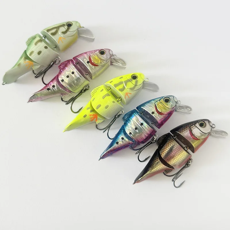 Señuelos de pesca flotantes de 7,2 cm y 9,3g, cebos de natación deslizantes con cuerpo de Triple articulación, cebo duro Artificial flotante, Wobblers para Lucio - imagen 3