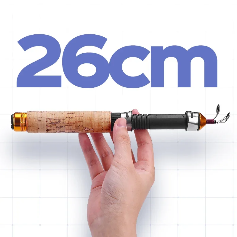 Mini caña de pescar en hielo de carbono para invierno, caña de pescar en hielo y carrete, juego de camarones de invierno - imagen 2