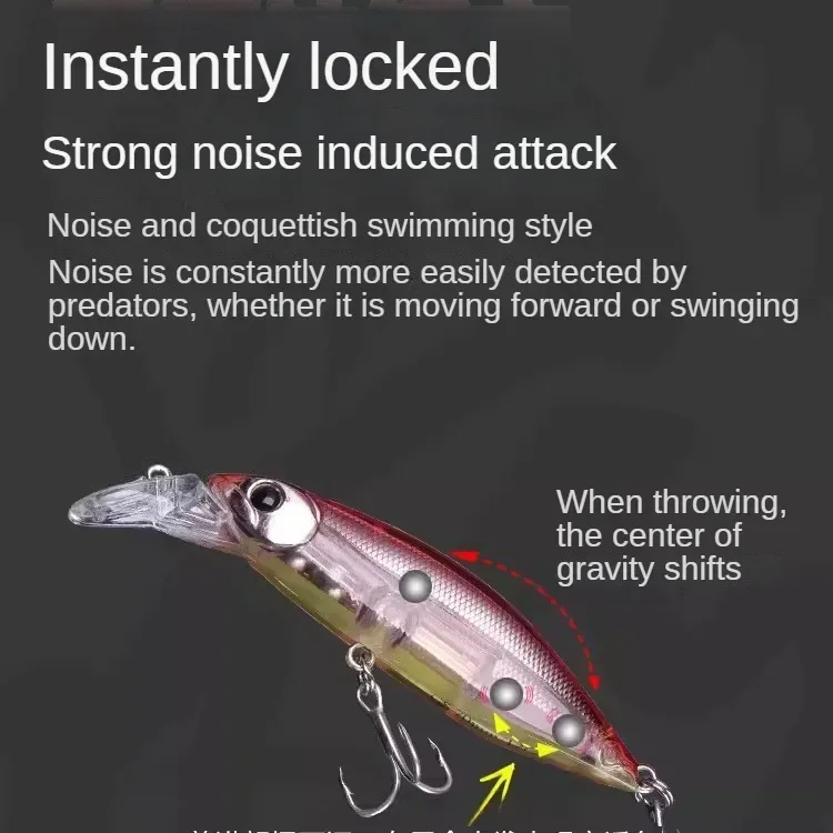 Señuelos de pesca con lápiz de hundimiento lento, pececillo con ruido, 70mm, 12g, 55mm, 7g, Swimbaits, cebos duros oscilantes, aparejos de pesca Wobblers - imagen 4