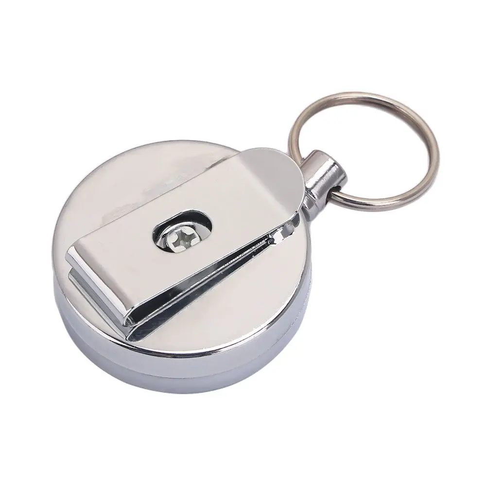 Clip de cinturón antipérdida, herramienta retráctil para exteriores, cuerda de alambre de acero, llavero de alarma, alta resistencia - imagen 5