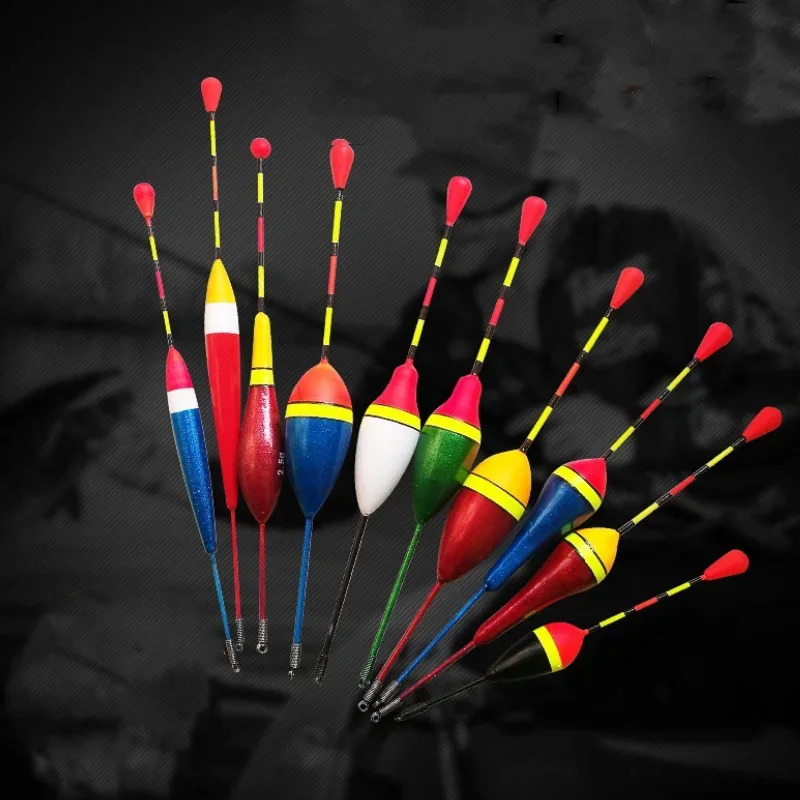 Juego de flotadores de pesca de 10 piezas, boya Bobber de tamaño mixto, palo de luz, flotadores de Color variable, accesorios de pesca - imagen 5