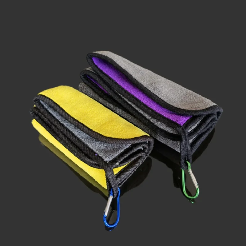 Toalla de mano absorbente antiadherente para pesca al aire libre, toalla de caña de pescar portátil con hebilla, Color aleatorio - imagen 5