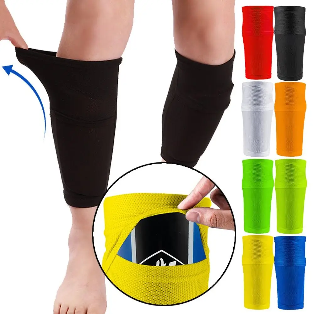 Espinilleras de fútbol para niños y hombres, espinilleras protectoras, calcetines, mangas protectoras para piernas - imagen 3