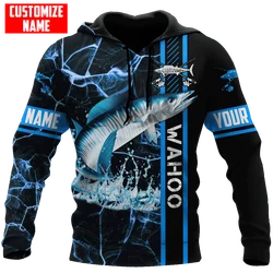 KJ875 Sudadera pesca Wahoo tridimensional personalizada - Unisex