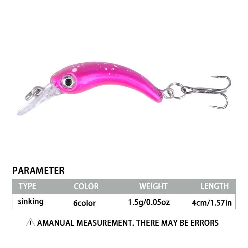 6 uds señuelo de pesca Mini Crankbait Wobblers aparejos de pesca manivela de pececillo de agua dulce cebo duro Artificial lubina - imagen 2