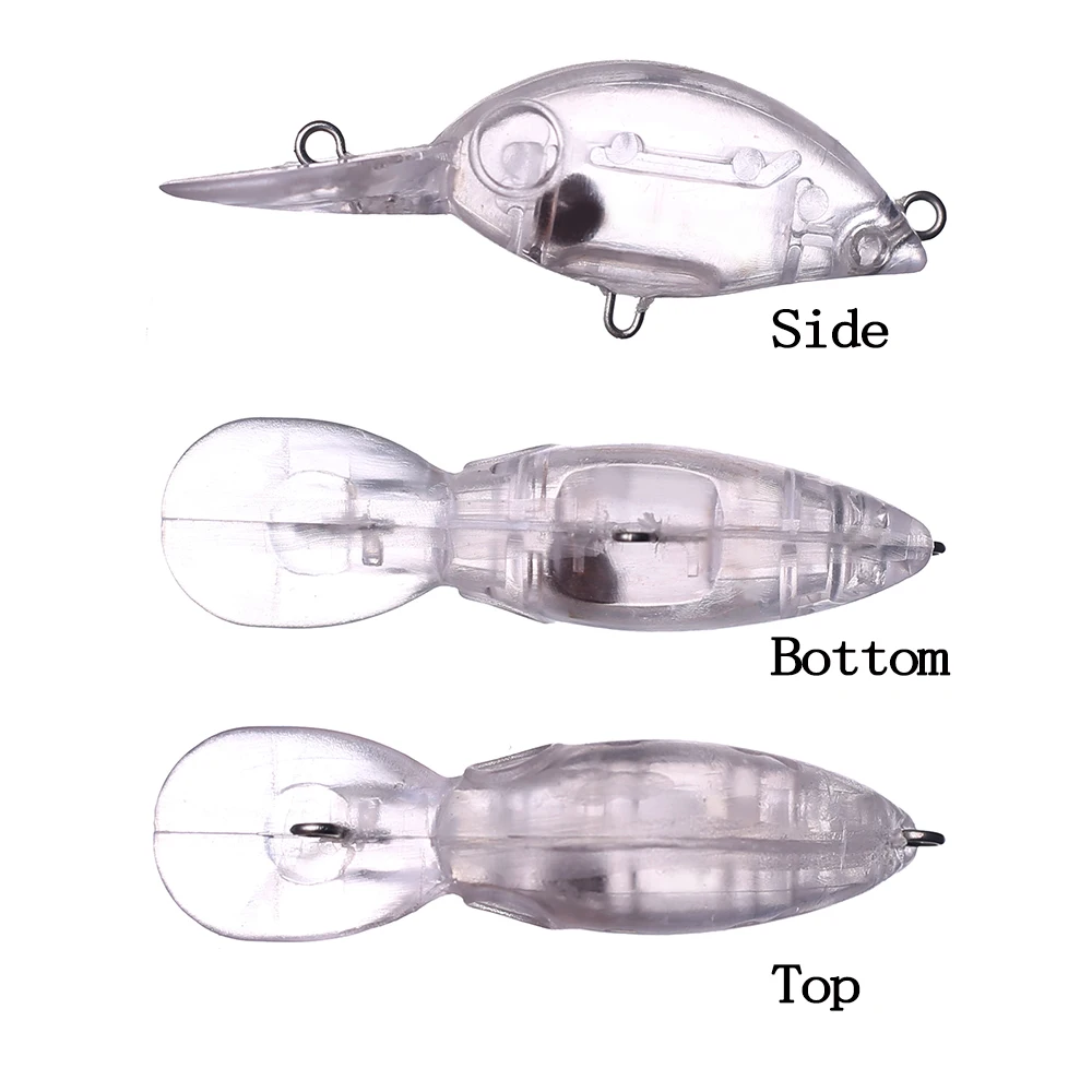Chan'sHuang 30 Uds. Cebo en blanco sin pintar 5cm 3g sonajeros flotante Mini Crankbait DIY hecho a mano aparejos de señuelo de pesca Artificial - imagen 3