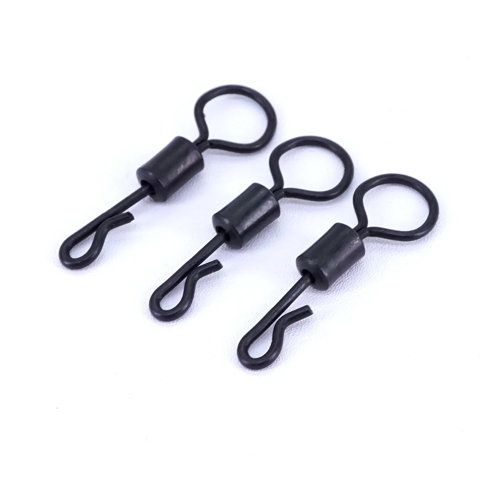 Hirisi-carretes giratorios de acero inoxidable para pesca de carpa, accesorios de pesca, aparejos terminales AE006, 20 piezas - imagen 5