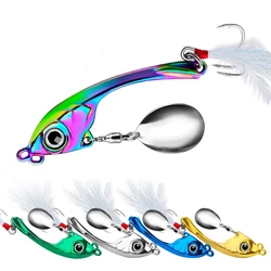 Señuelo de pesca 7g 10g 15g Metal Vib Spinner cebo Trolling cuchara giratoria Wobbler hundimiento cebo duro con lentejuelas para Lucio