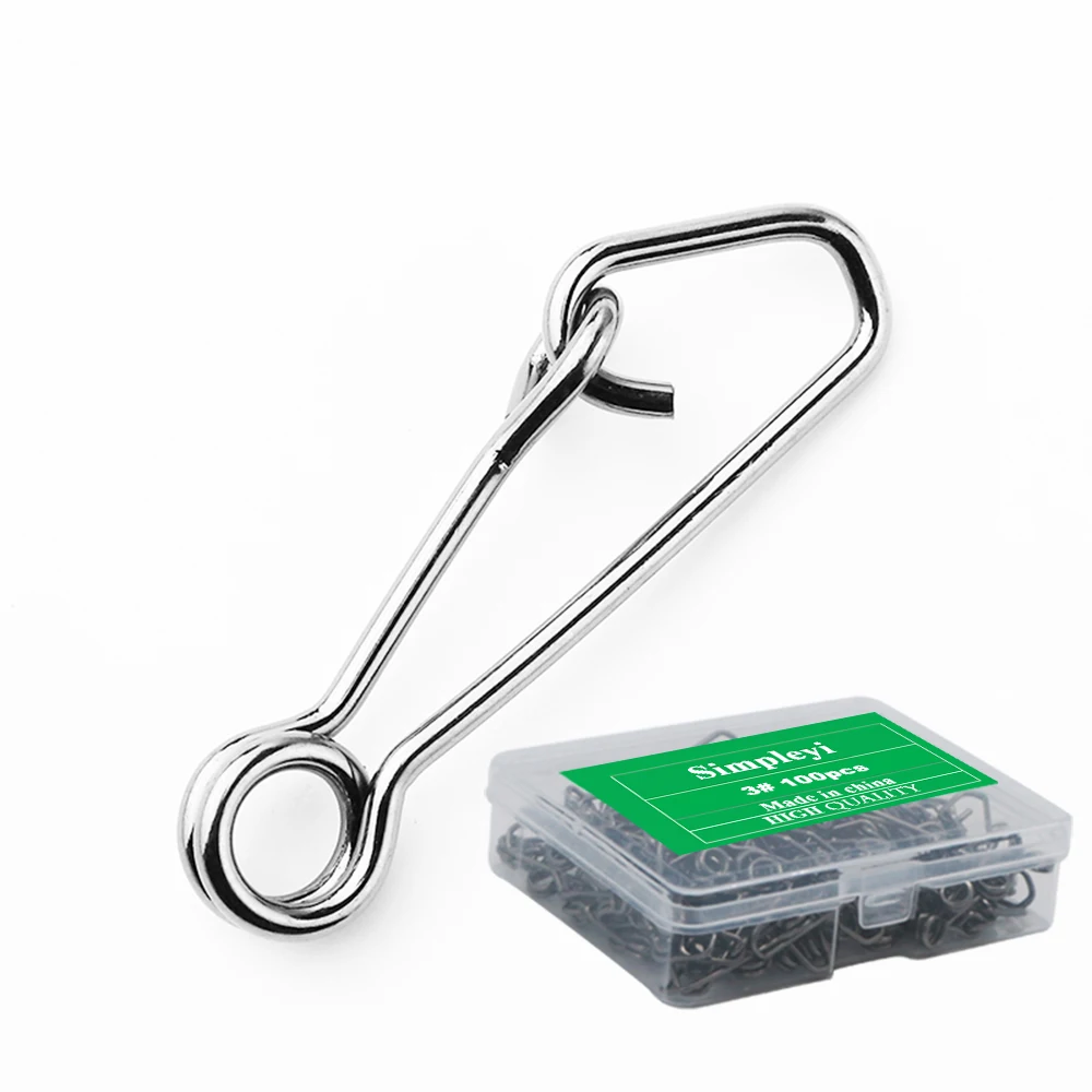 100 unids/lote Conector de la Línea de Pesca gira de Cierres de Gancho de Acero Inoxidable Gancho de Pesca Mar Océano de Rodadura Giratorio Snap Pesca Herramientas - imagen 5