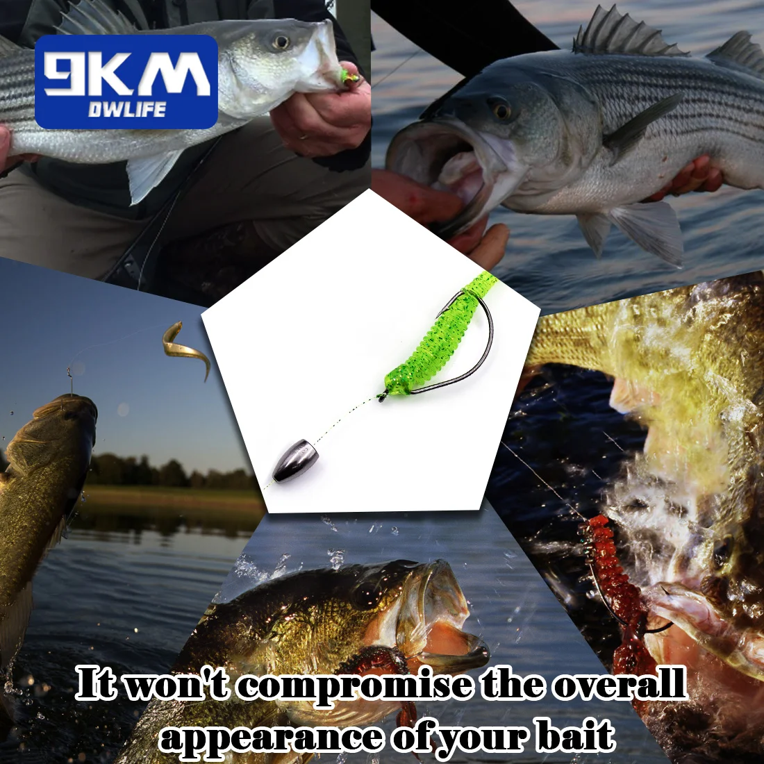 Pesos de pesca de tungsteno, 9KM, 5 uds., peso de plomo para pesca de lubina, aparejo Texas, pesca en agua dulce y salada - imagen 5