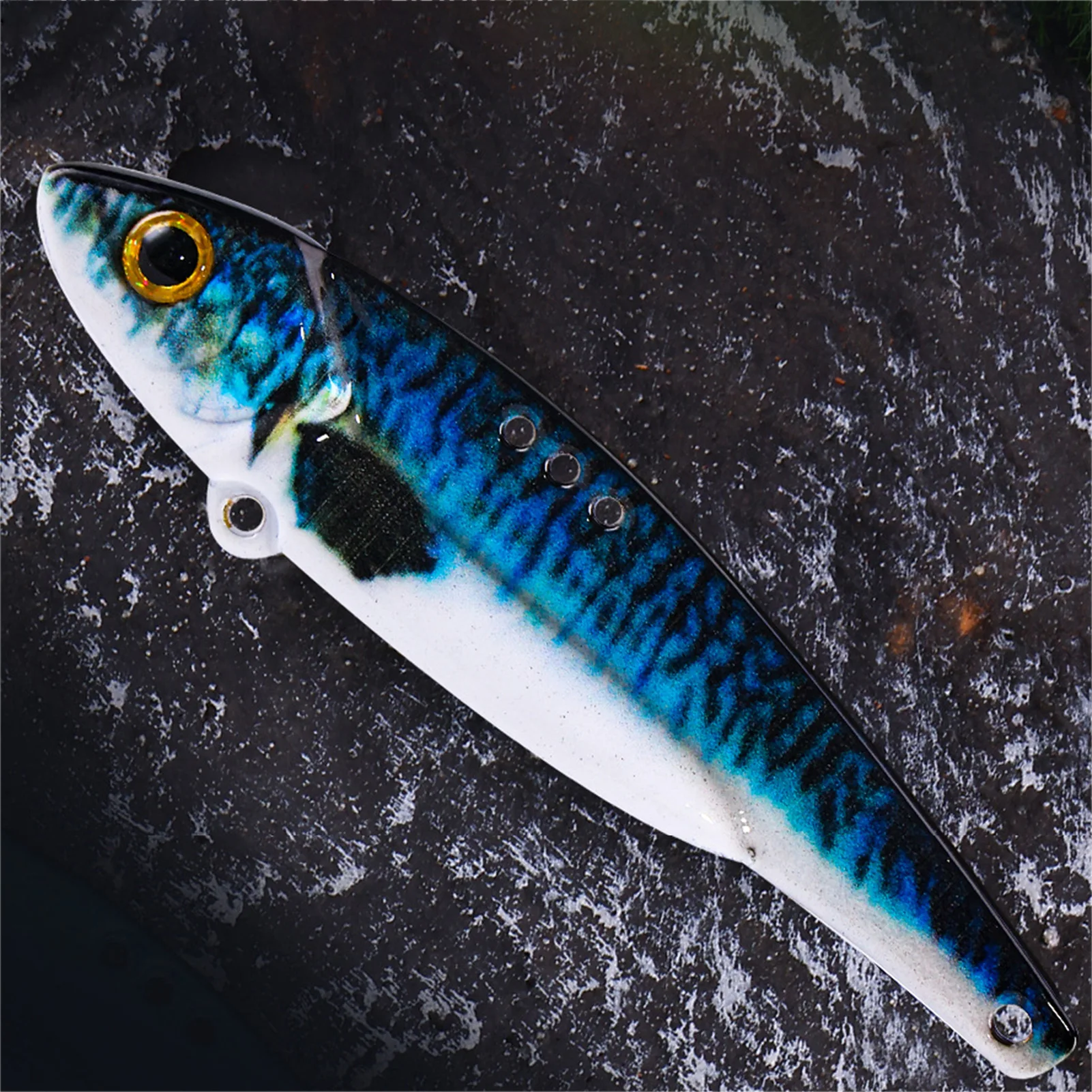 Señuelos de Pesca simulados artificiales, cebo de pesca de Metal portátil, ojos 3D realistas, cebo de pesca duro para lubina, besugo, Tilapias, 16g - imagen 4