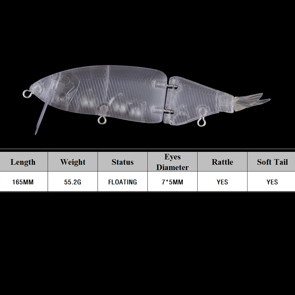 Swimbait Glide Bait flotante artesanal de 2 secciones - imagen 2