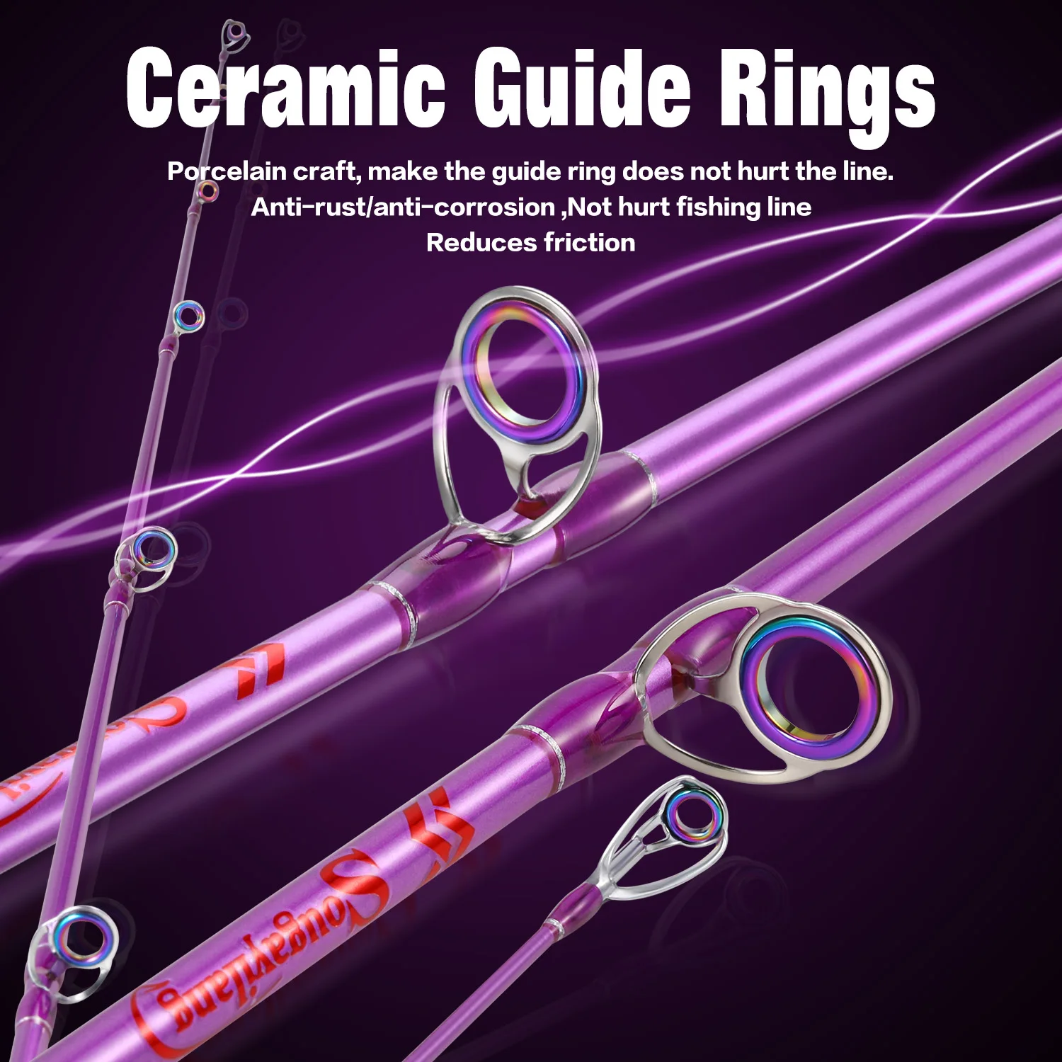 Sougayilang-caña de pescar con señuelo de 2 secciones, caña de pescar con percha de carbono, arrastre máximo de 1,8/2,1 m, caña giratoria de 6-12lb, Pesca de agua dulce - imagen 3