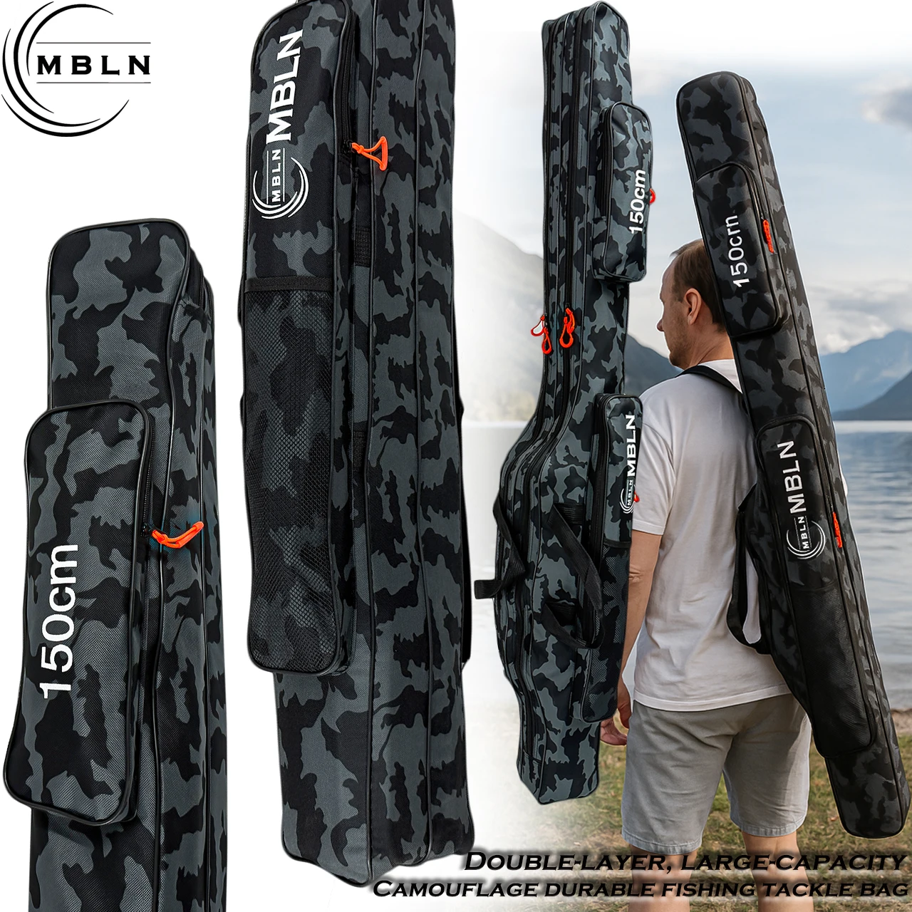 Bolsa de Pesca MBLN Plegable – Porta Cañas 1,5 m Doble Capa