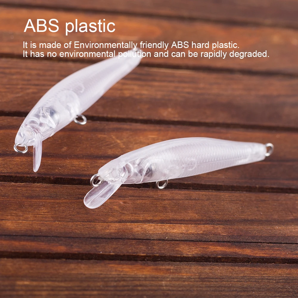 Hanlin-Mini Señuelos de Pesca artificiales sin pintar, cebo flotante duro Wobbler, aparejos en blanco pequeños, bricolaje, 6CM, 3G, 10/20 piezas - imagen 5