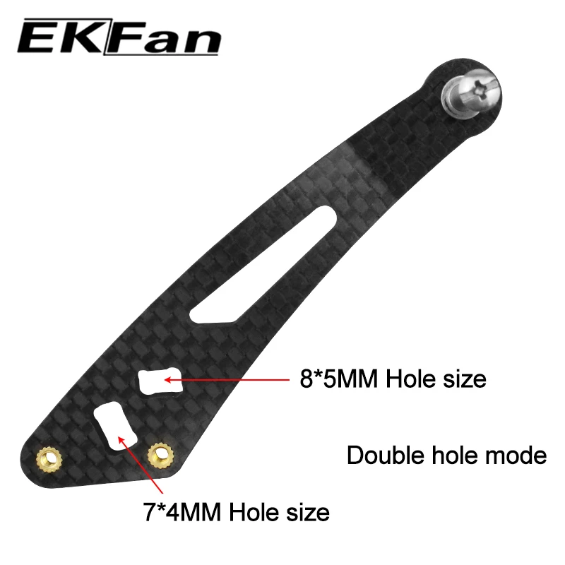 EKFan 92MM longitud 12G 8x5MM/7x4MM agujeros 4MM eje mangos de carbono para carrete Baitcast piezas de rueda de pesca por goteo - imagen 3