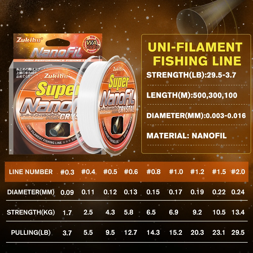 ZUKIBO Nanofil hilo de pesca fino para carretes giratorios resistente - imagen 5