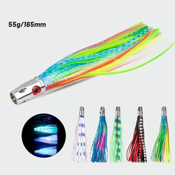 Señuelo Jig para Marlin y Atún – 55g, falda de calamar coppers 6,5"