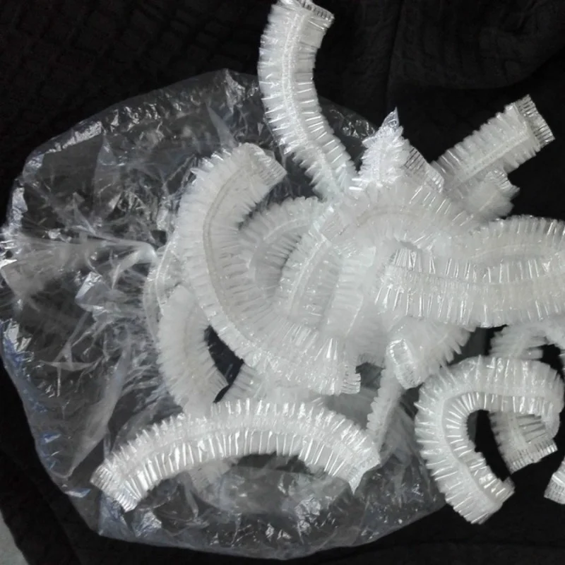 Nuevo 100 Uds elástico impermeable adultos ducha gorro de baño desechables Spa hogar sombrero para el cabello - imagen 3