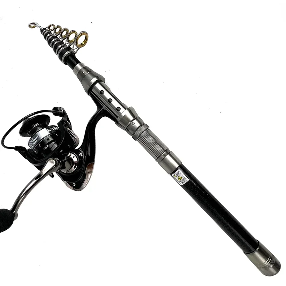 Carrete de caña de pescar de 1,5-2,4 m, Combo de caña de pescar telescópica portátil, relación de engranaje 5,2: 1, carrete giratorio + línea/flotador/frijol espacial - imagen 4