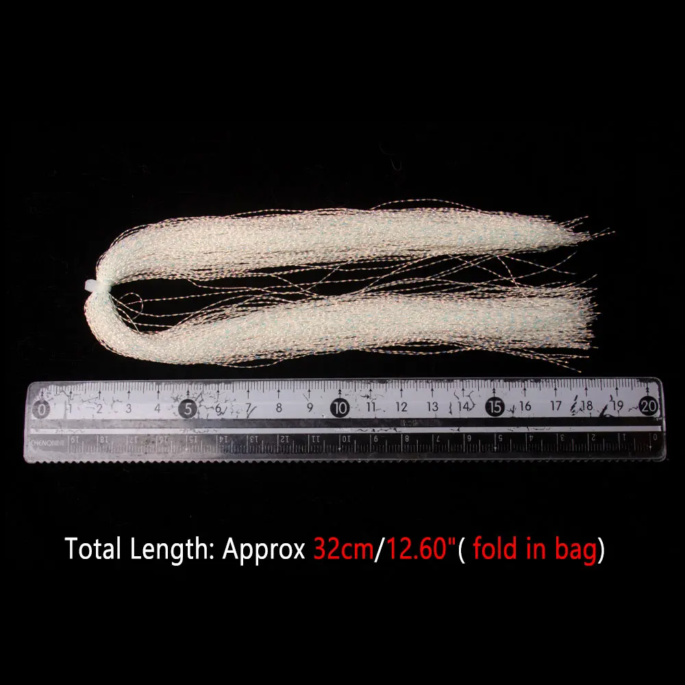 Bimoo, 1 paquete, oropel holográfico Flashabou trenzado luminoso, hebras de Flash de cristal para anzuelo, señuelo, aparejos Sabiki, Material de fabricación - imagen 4